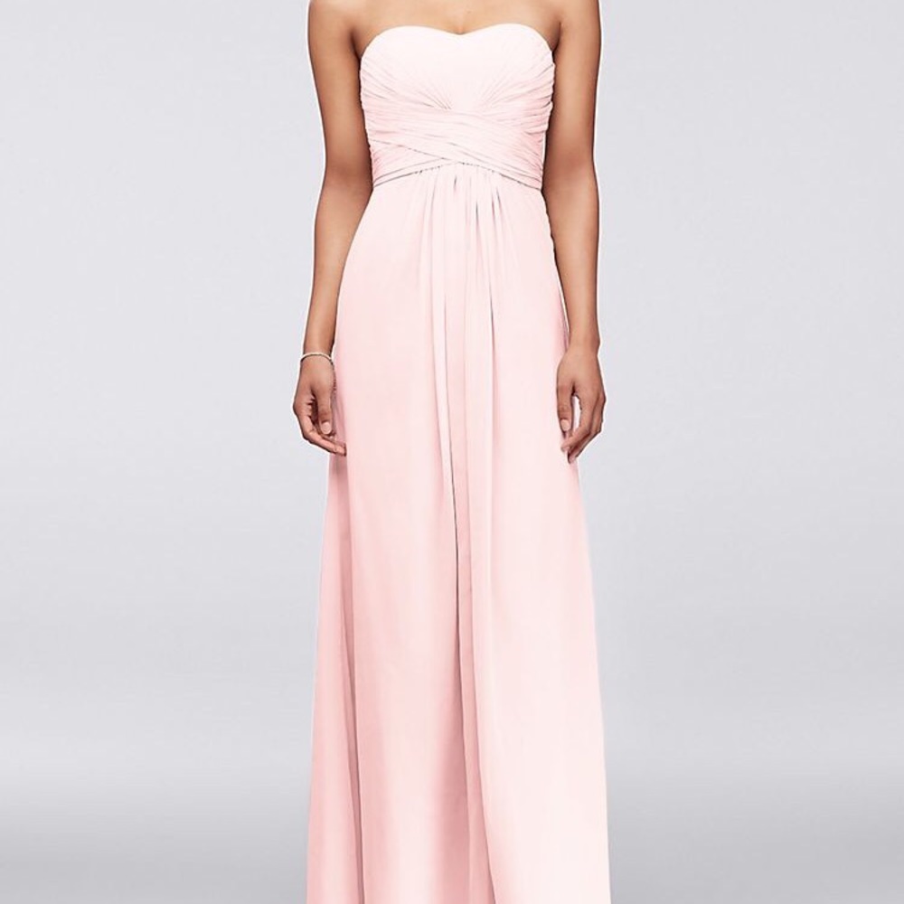 Pink Strapless Bridesmaid Dress